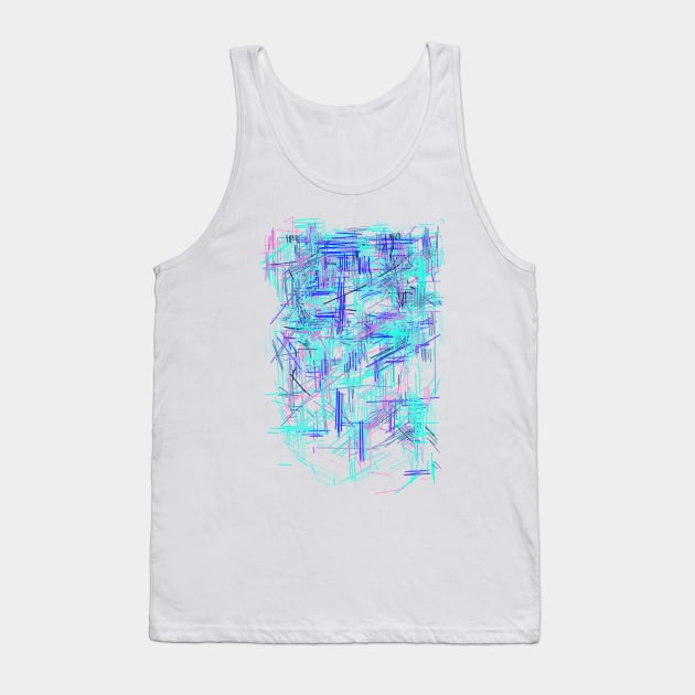 Blue Background- Abstract Color Pattern Tank Top by Nikokosmos